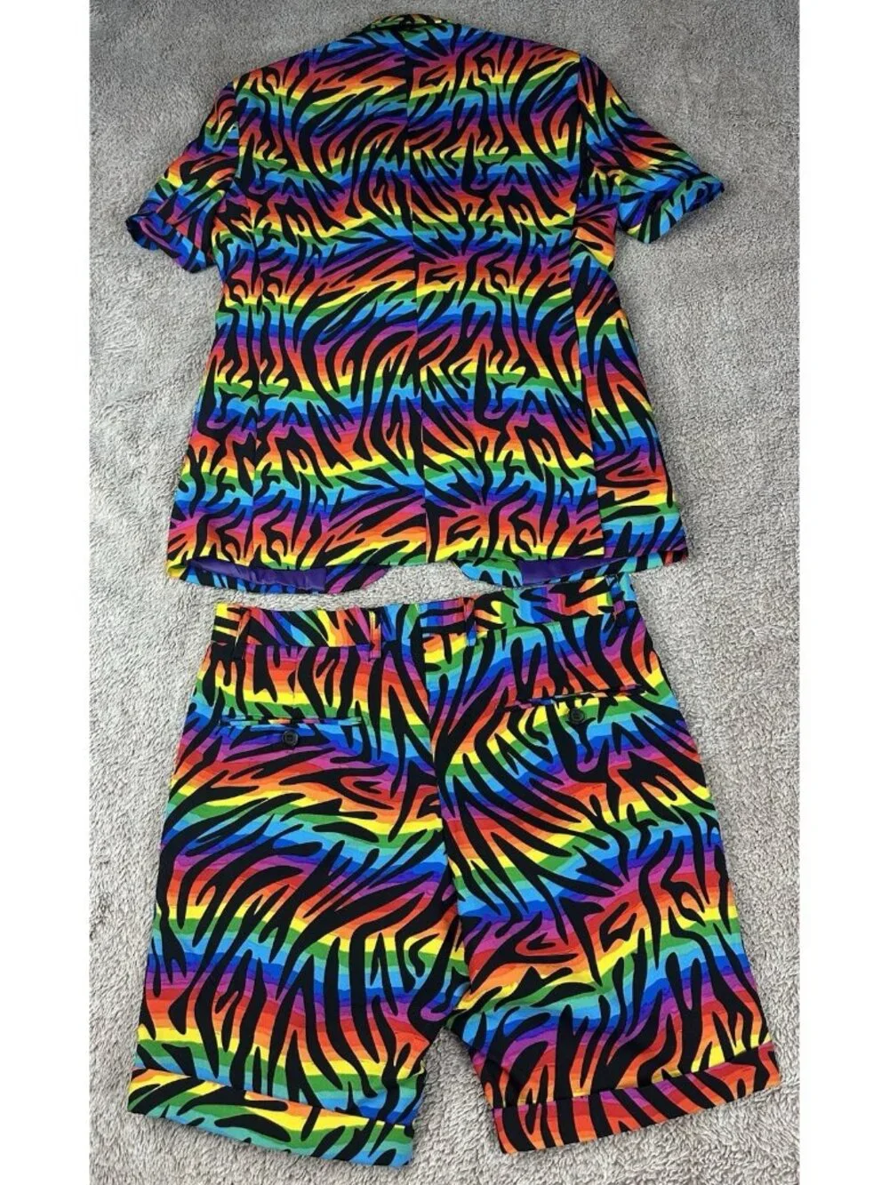 OppoSuits Wild Rainbow Summer Suit 2 Piece Set NO TIE Mens 36